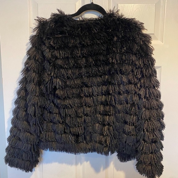 Princess Polly Faux Fur Black Jacket Size 8 - Picture 3 of 5